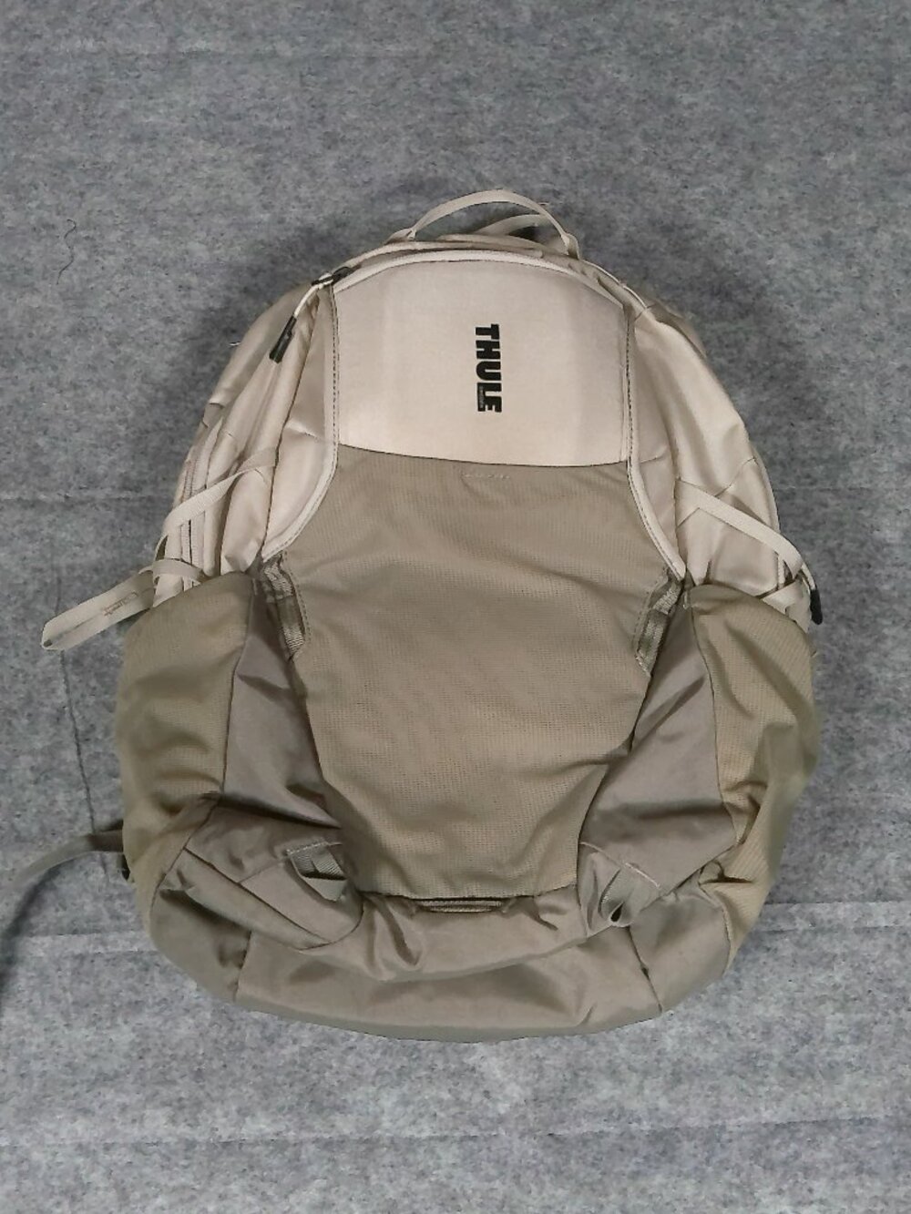 Thule Backpack Brown Tan Travel Work Laptop Organizer Daypack Bag with Safezone